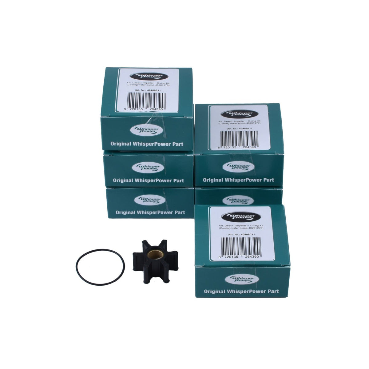 WhisperPower impeller ja O-rõngas, 6 tk pakk (40409011) – 40489011