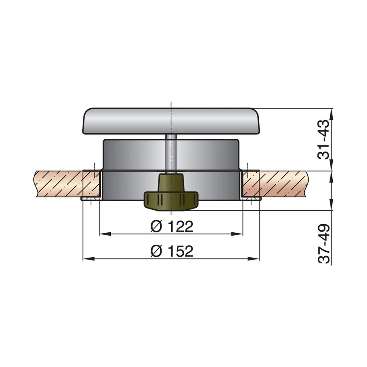Vetus seenventilaator ATHOS 1 (koos plastist kaunistusrõngaga) – ATHOS1