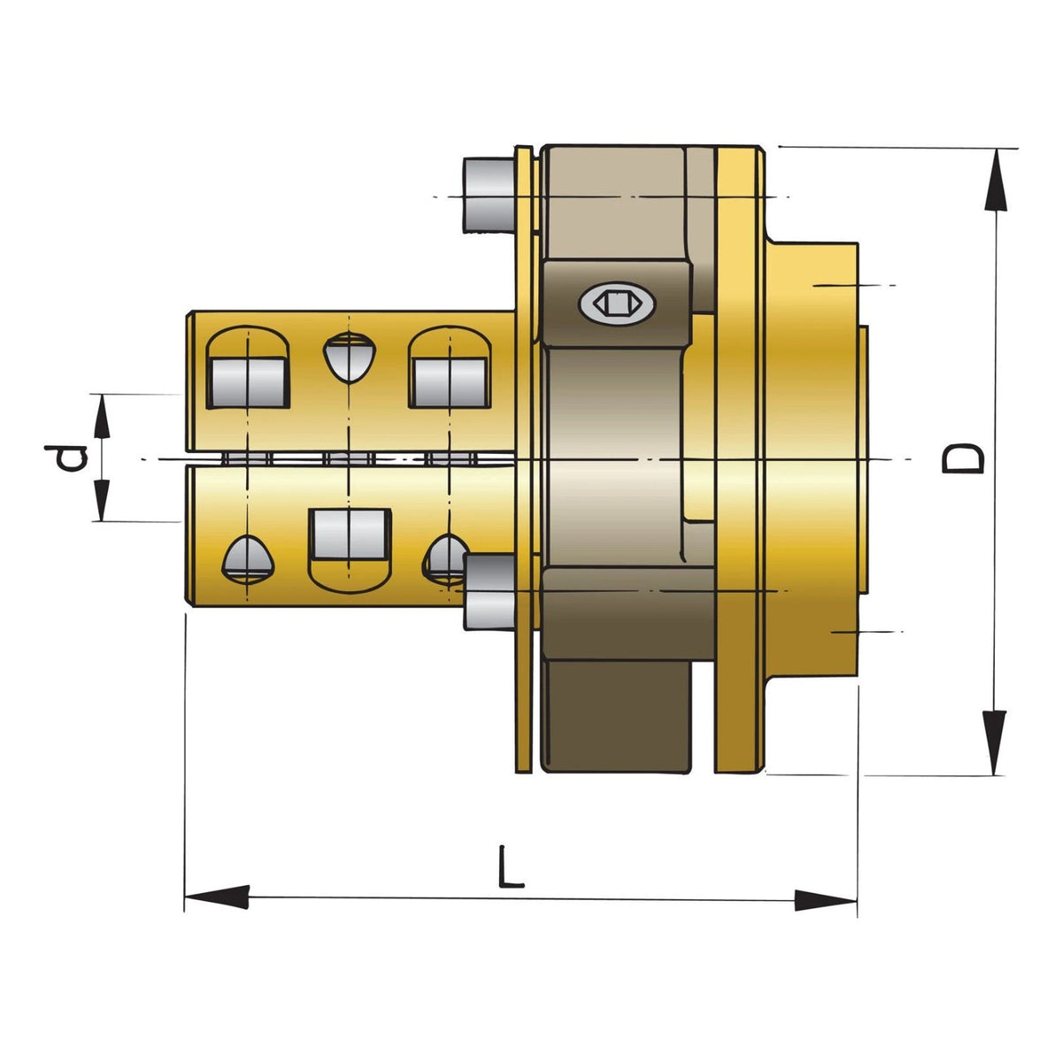 Vetus leevendi Bullflex 1, võll Ø 25 mm – BULFL0125