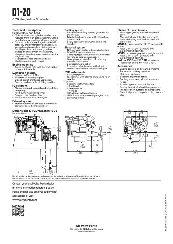 Volvo Penta D1-20/130S näitusemootor