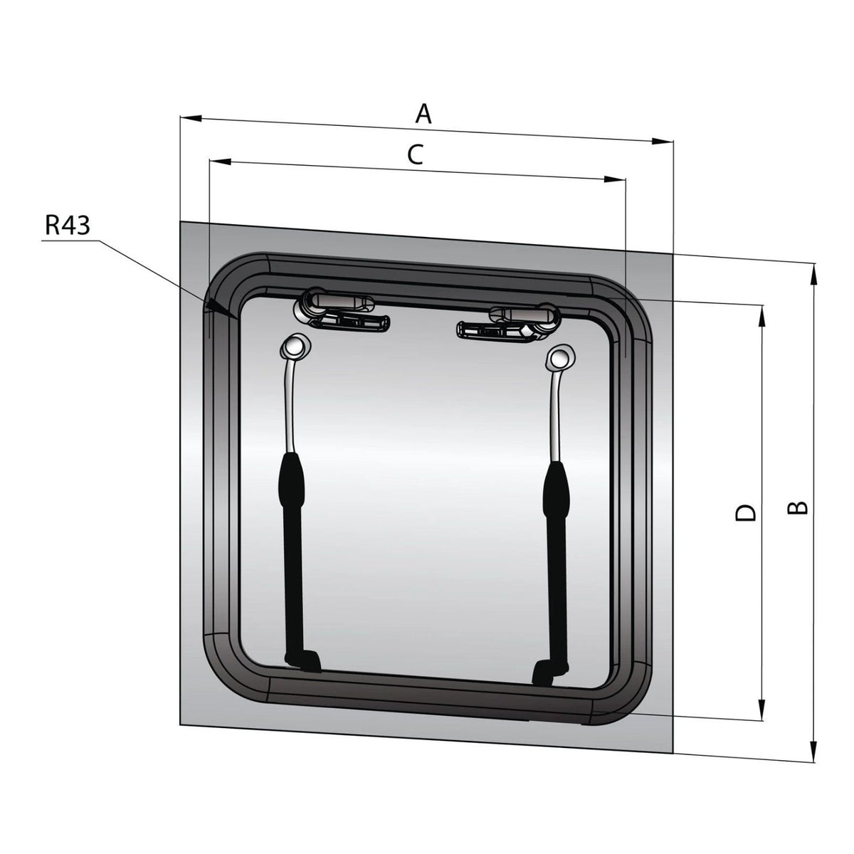 Vetus pinnaga tasa luuk tüüp FGH5139 (väljalõige 507 x 392 mm) – FGH5139