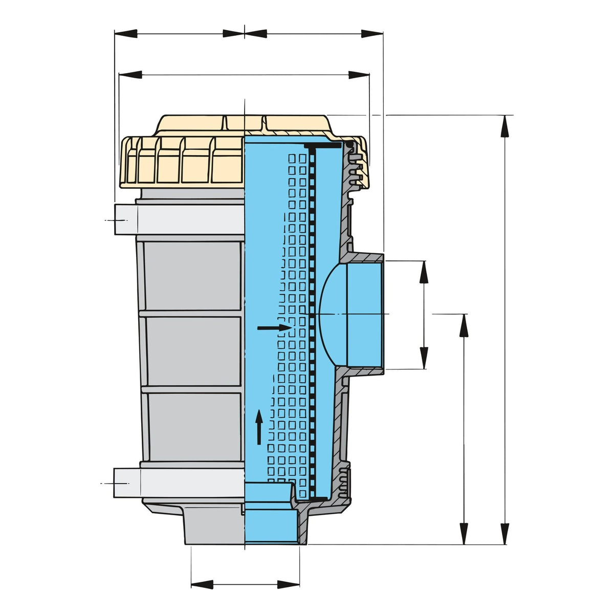 Vetus jahutusvee filter tüüp 1320, keere G2½, voolikuühendus Ø 63 mm – FTR132063