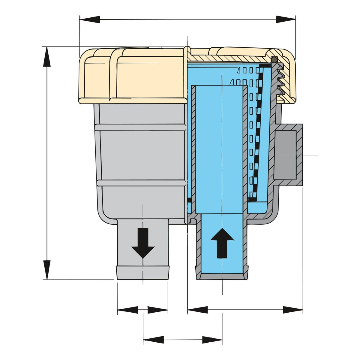 Vetus jahutusvee filter tüüp 140, voolikuühendus Ø 16 mm – FTR140/16
