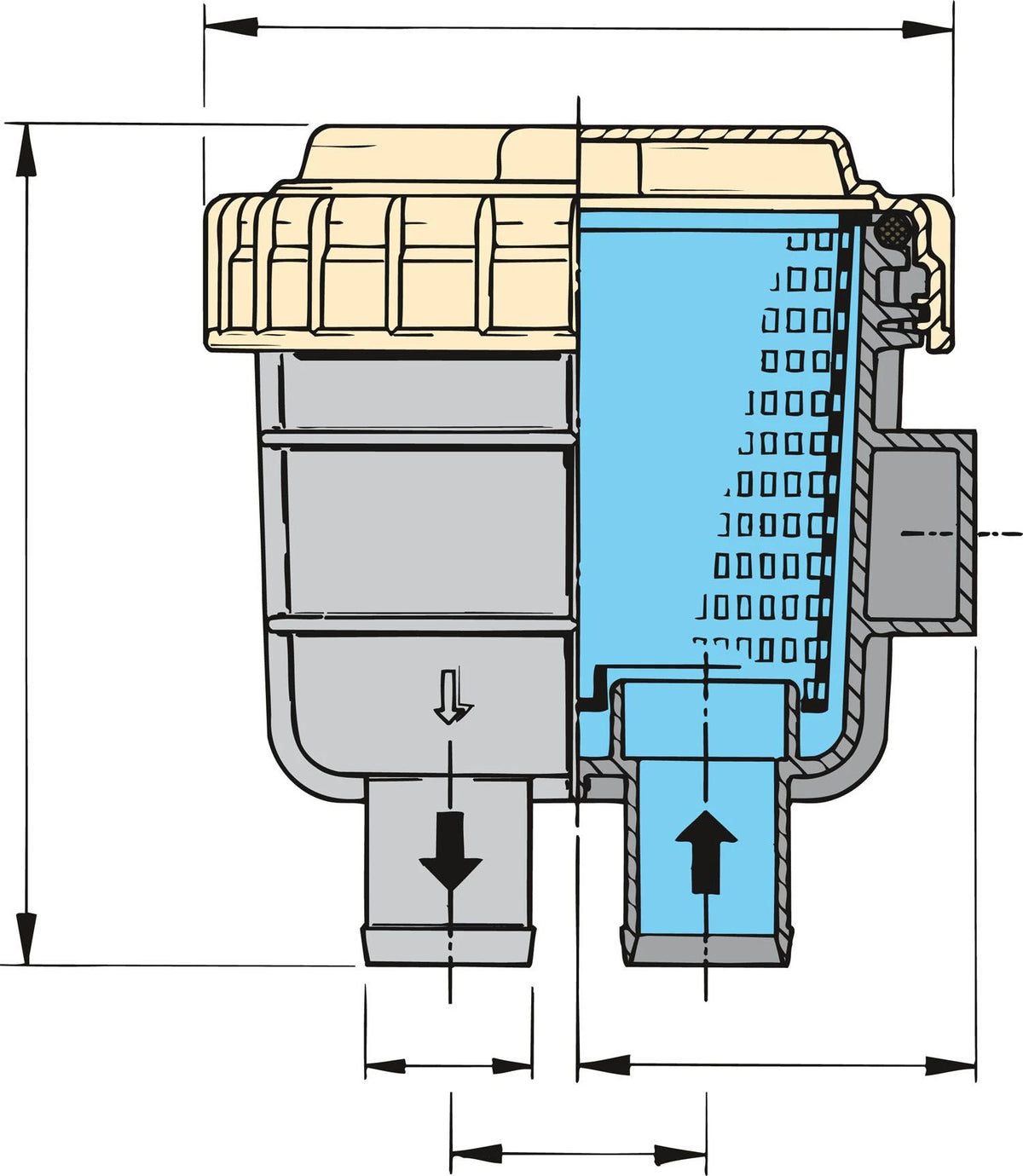 Vetus jahutusvee filter FTR330, voolikule Ø 19 mm – pilt 2