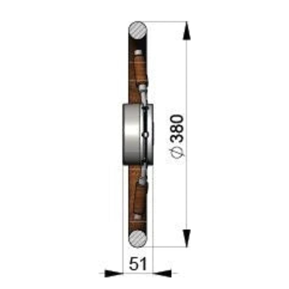 Vetus rooliratas KWL38 mahagonist velje ja kodaratega, Ø 380 mm – KWL38