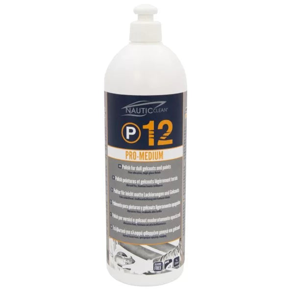 Nautic Clean 12 PRO-MEDIUM Poleerimisvahend tuhmidele geel- ja värvkatetele 500 ML
