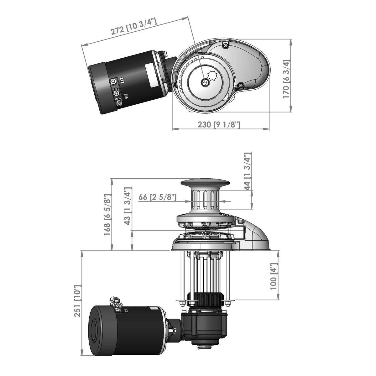 Maxwell vertikaalne ankruvints RC10-8, 24 V, 1000 W, 100TDC CW ketiratas + spill – P102574