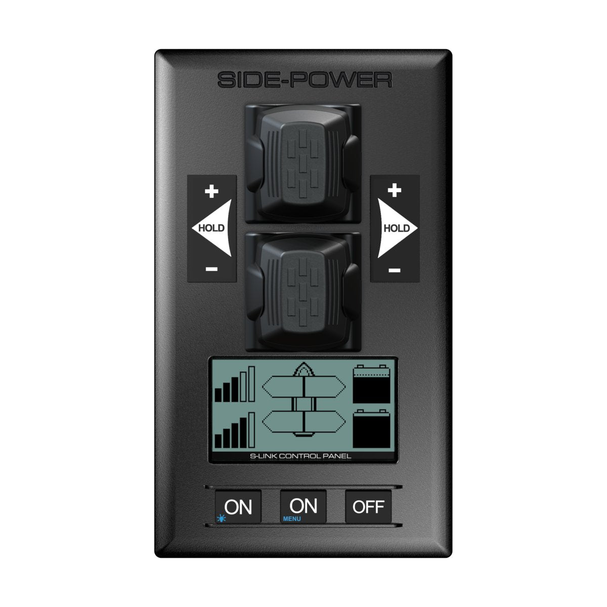 Sleipner S-Link kahe joystickiga paneel, hoidmisfunktsioon ja LCD, 12/24 V