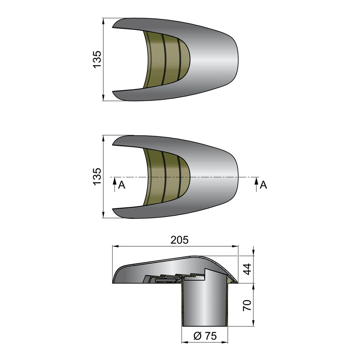 Vetus kestventilaator Typhoon Ø 75 mm – TYP75