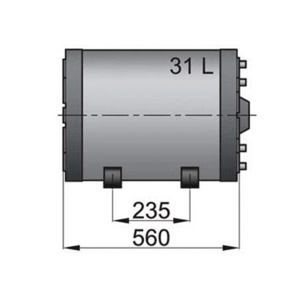Vetus boiler topeltseinaga, 31 l, koos paigalduskomplekti ja 230 V/1500 W kütteelemendiga – WHD031