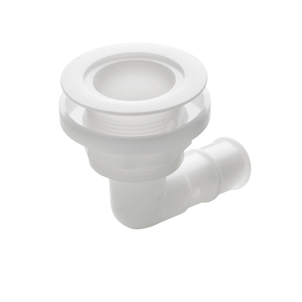 Vetus kereläbiviik 90° nurgaga, madal äärik, Delrin, voolikule Ø 28 mm (1 1/8") – THRH28BL