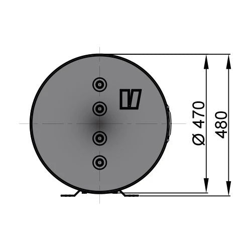 Vetus boiler kahe soojusvahetiga, 25 l, koos paigalduskomplekti ja 230 V/1500 W kütteelemendiga – WHT025