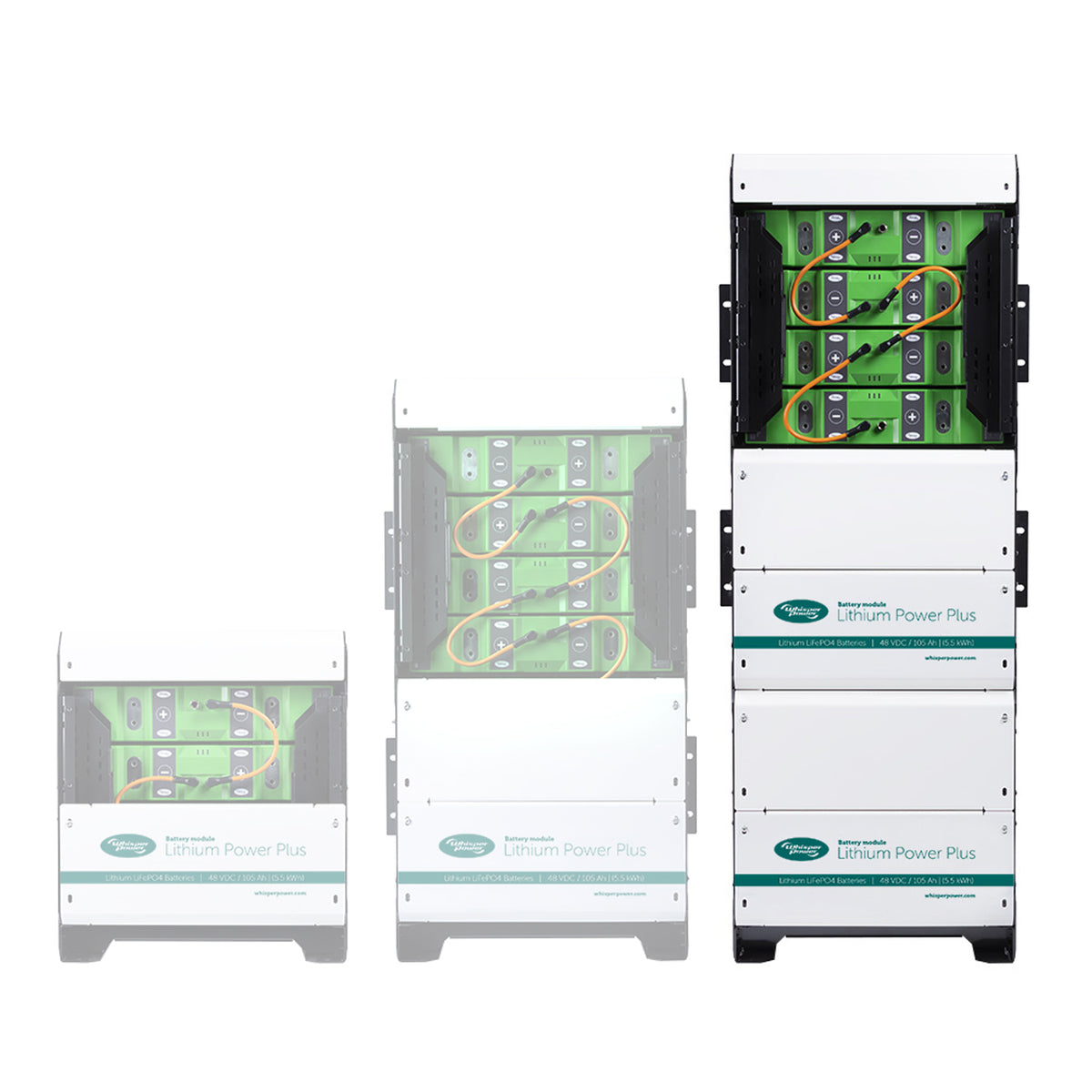 WhisperPower liitiumakupank Lithium Power Plus 48 V 315 Ah 16,6 kWh, horisontaalne – 40290236