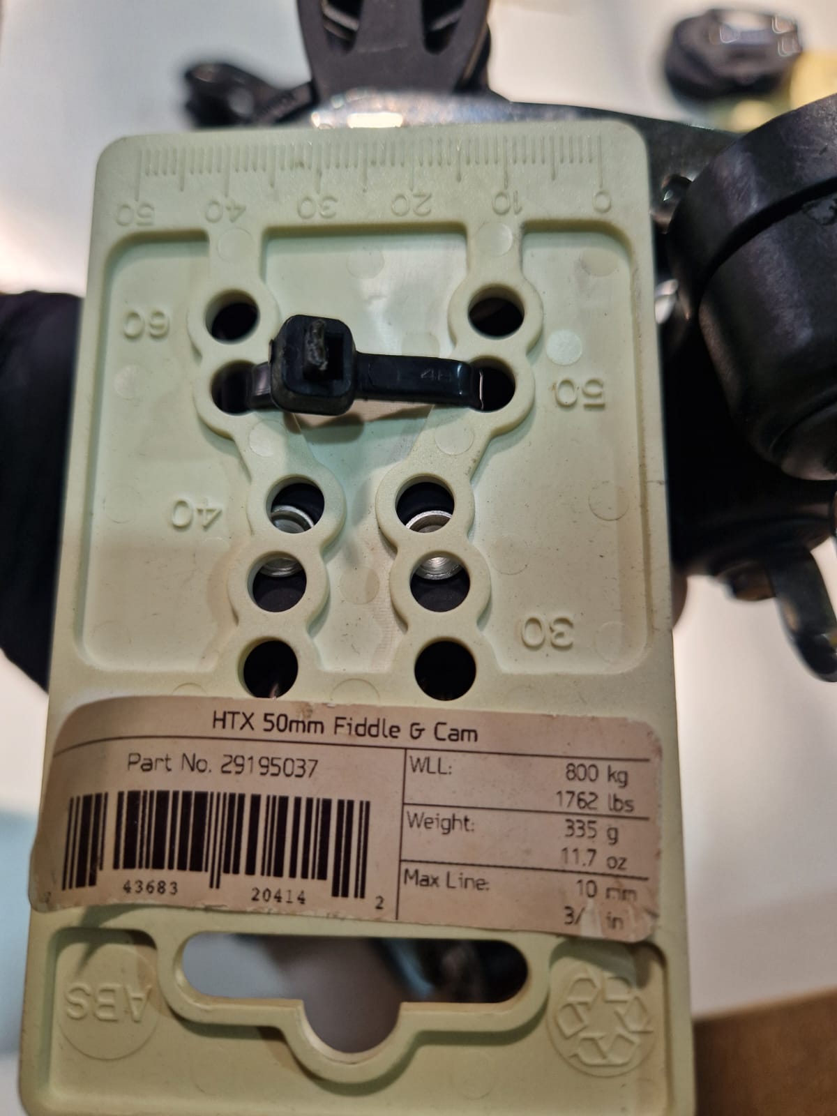 Lewmar HTX 50 mm fiddle plokk cam'iga