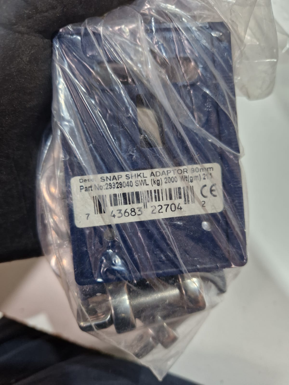 Lewmar snap shackle adapter 90 mm