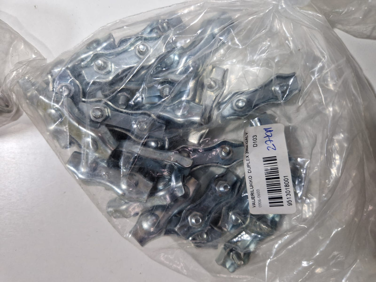 Trossiklamber Duplex 3 mm galv.