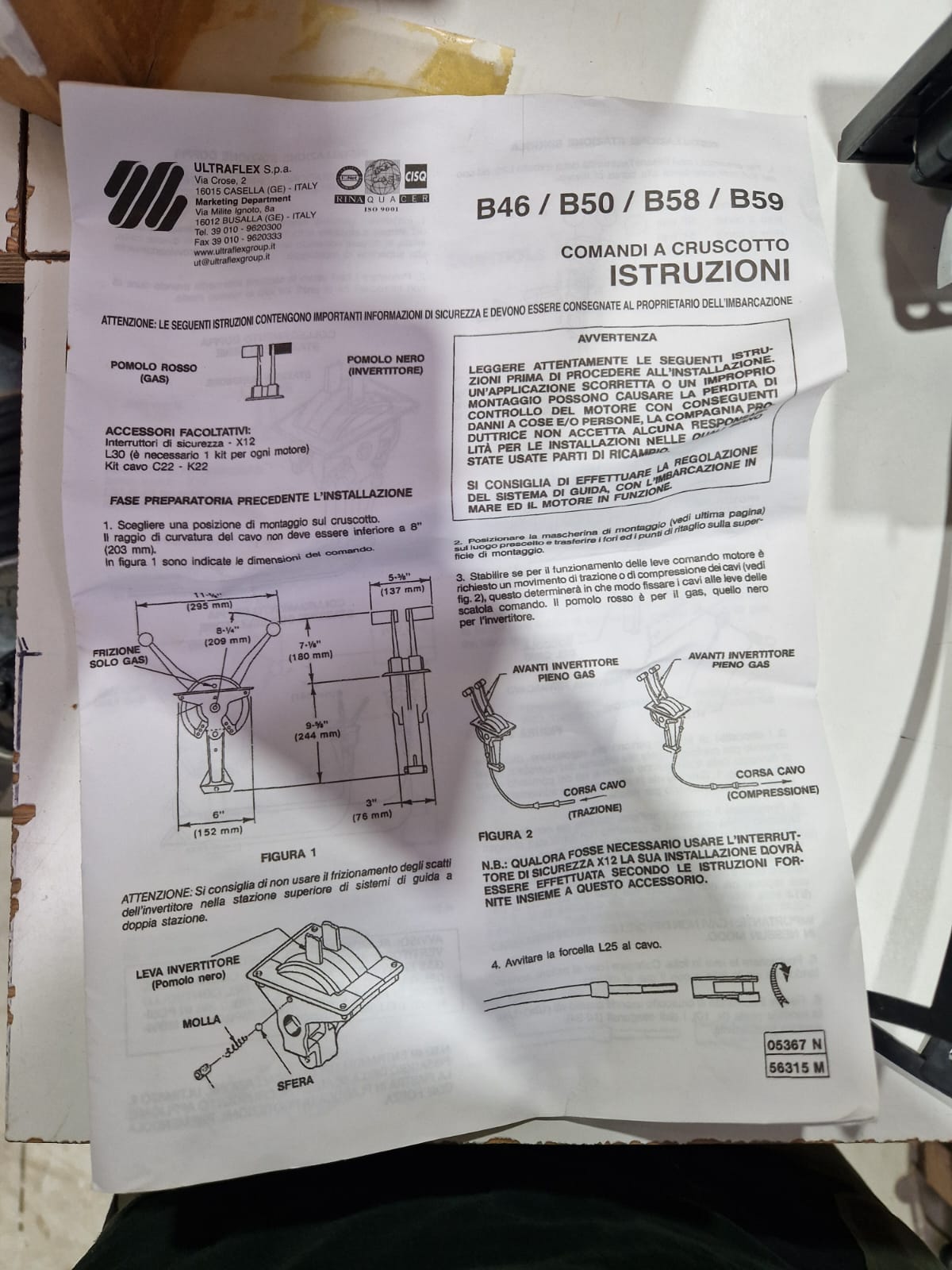 Ultraflex B46 käigumehhanism